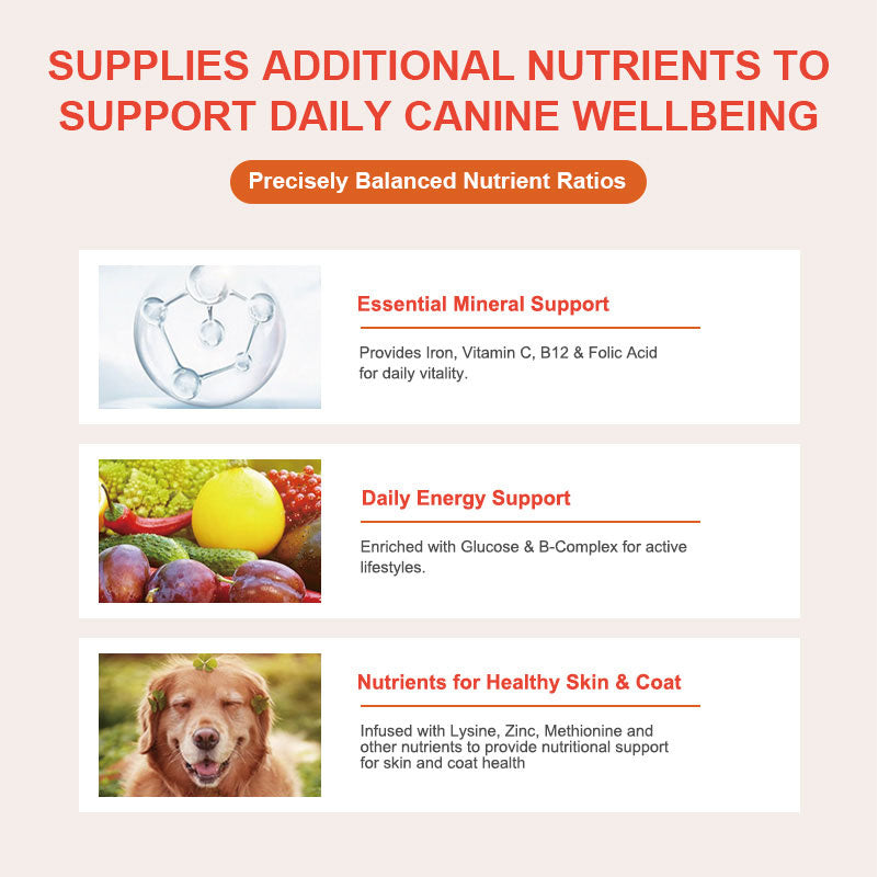 Purebreds Blood-Tonifying Nutritional Supplement for Dogs key nutrients and ingredients