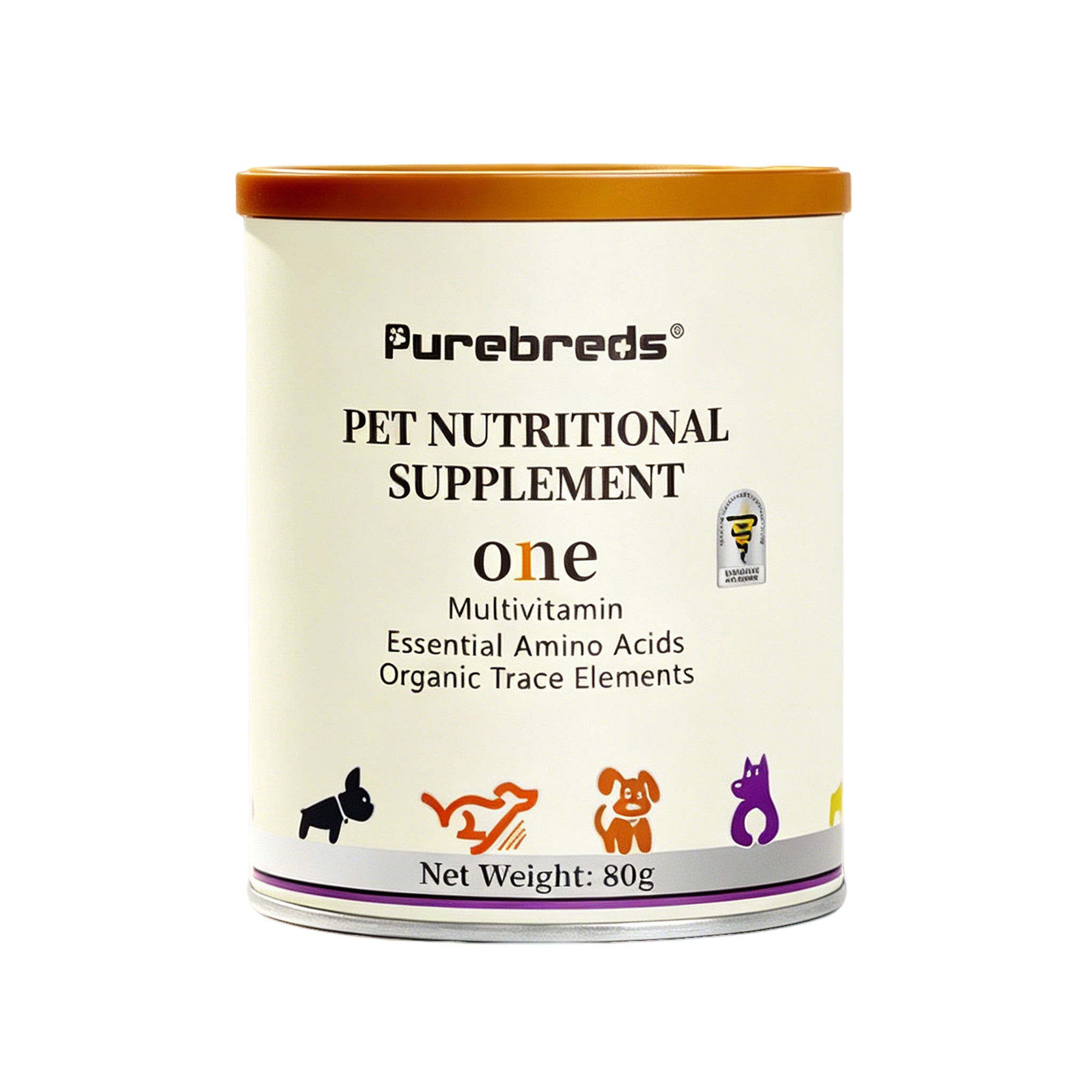 front package of Purebreds Canine Multivitamin Supplement 80g