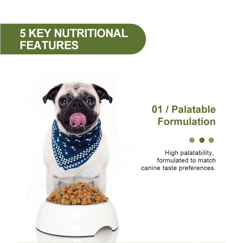palatable canine multivitamin formula served with dog food