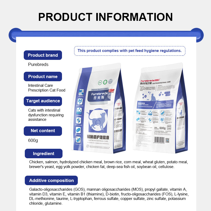 Purebreds Complete Prescription Diet Intestinal Care Prescription Cat Food recommended use