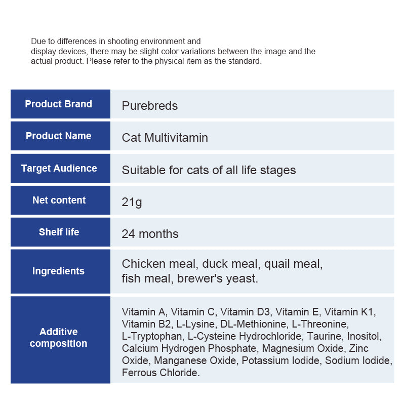 Feline Multivitamin Amino Acid & Trace Element Supplement 21g