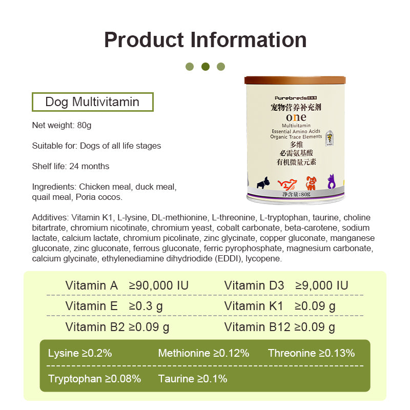 Canine Multivitamin Amino Acid & Trace Element Supplement 80g