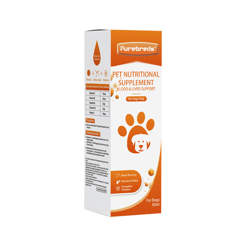 Purebreds Blood-Tonifying Nutritional Supplement for Dogs product package front view