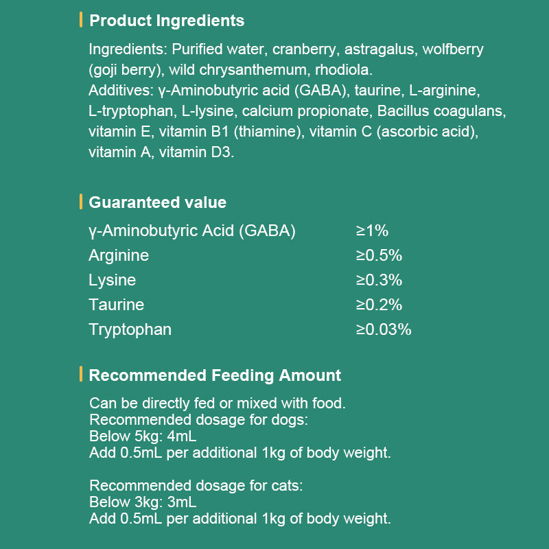 PROLAMORE Anti-Stress & Soothing Agent for Dogs & Cats recommended use for pets