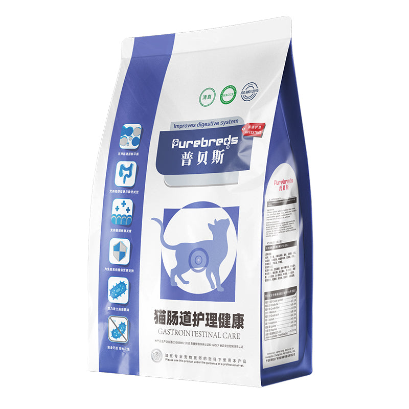 Purebreds Complete Prescription Diet Intestinal Care Prescription Cat Food food package front view