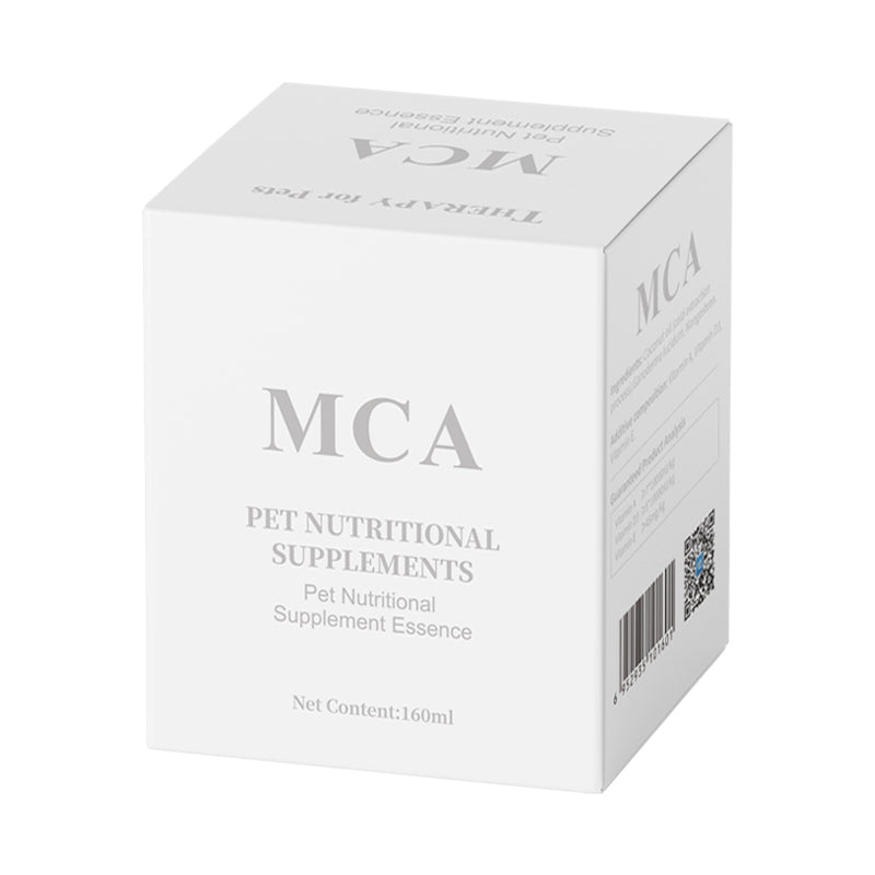 Pet MCA Essence Liquid Supplement for Dogs & Cats bottle and package front view